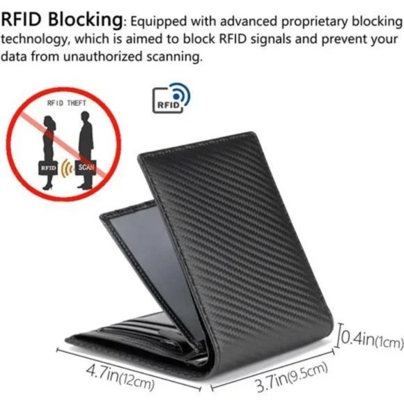 New Mens Wallet Bifold Leather Black - Picture 3 of 7